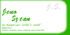 jeno sztan business card